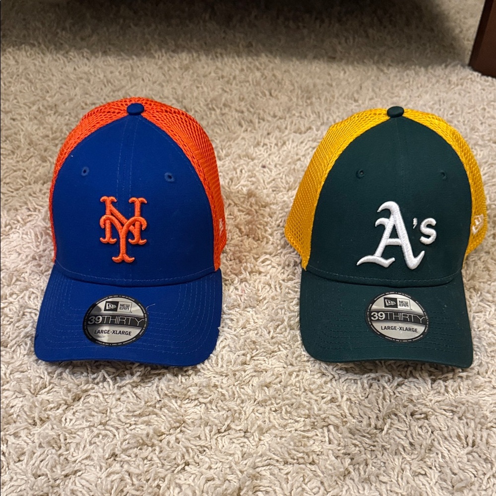 New Era Blue and Green MLB Caps